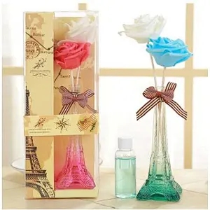 30ml Customized Color Sprayed Eiffel Tower Glass Diffuser Bottle With Reed