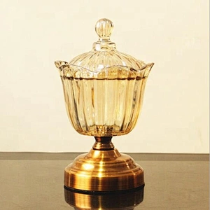 luxurious Europea-style glass storage glass jar