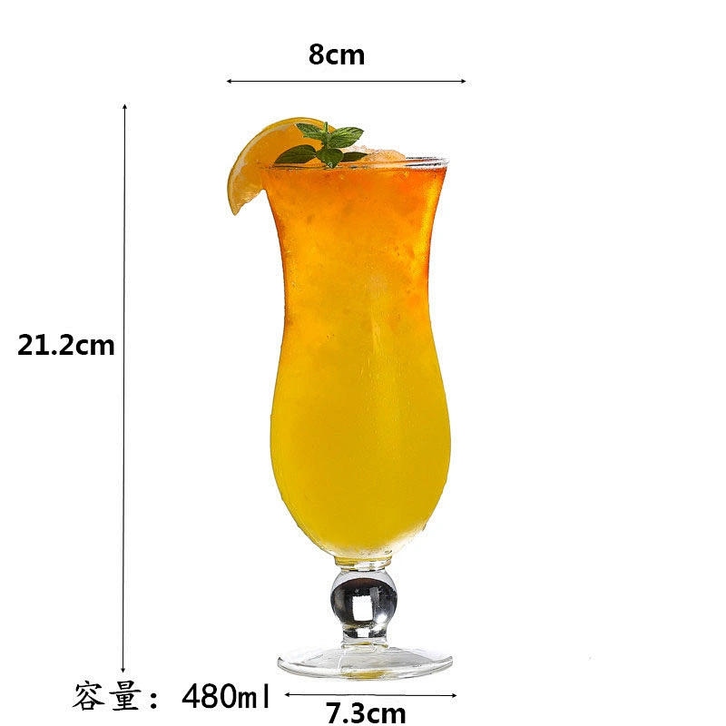 480ml  Crystal Glass Footed  Glass Cocktail iced fruit juice Drinking Cup for Luau Party Bar Wedding