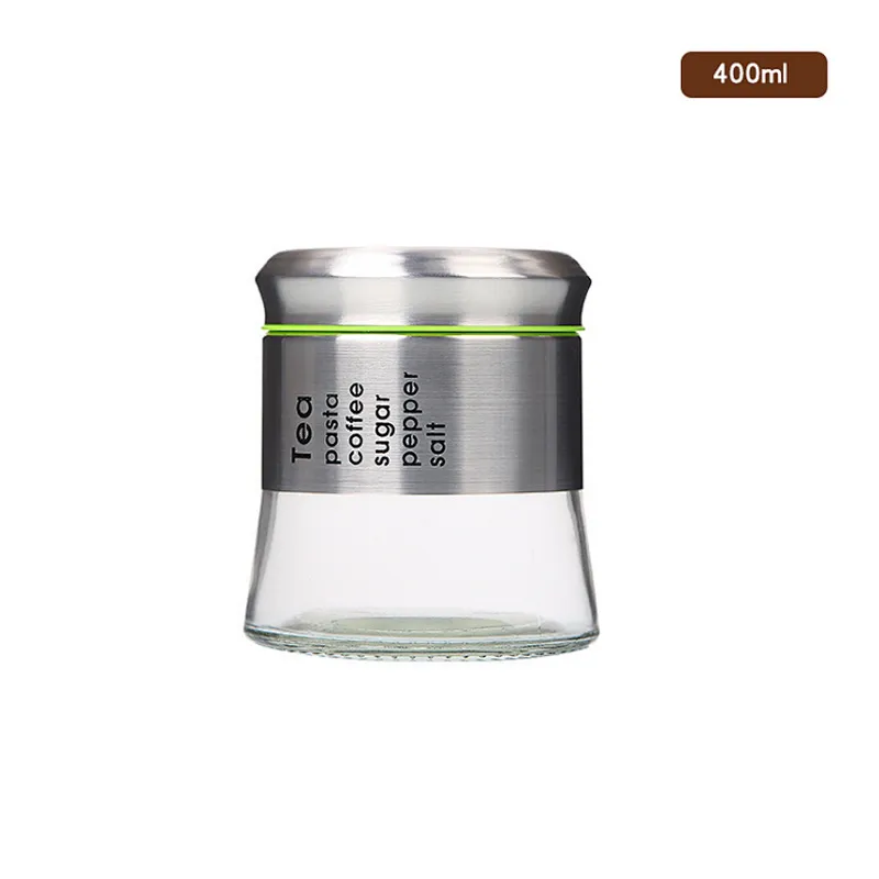400ml 600ml 850ml stainless steel food container metal clip glass jars