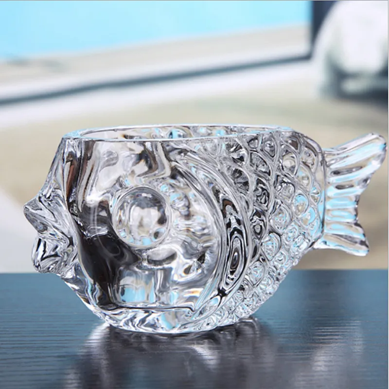 Fish shape modern art style glass vase for Home Deco