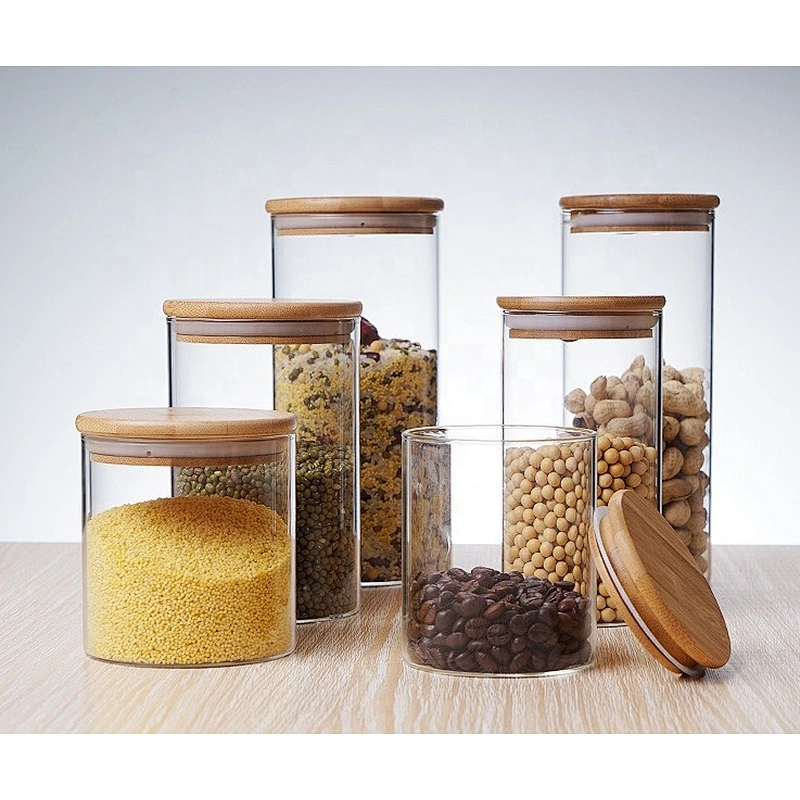 Pyrex Borosilicate Food Storage Glass Canister with Bamboo Lid