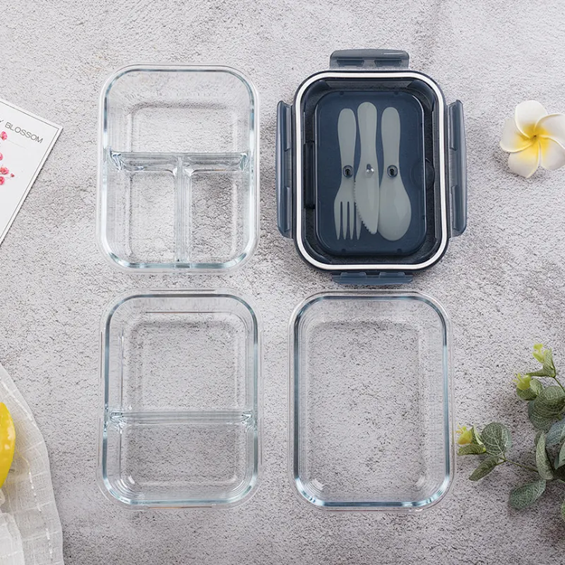 1020ml prep meal container borosilicate glass food storage container
