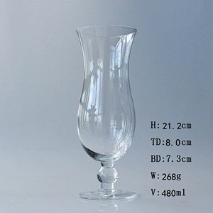480ml  Crystal Glass Footed  Glass Cocktail iced fruit juice Drinking Cup for Luau Party Bar Wedding