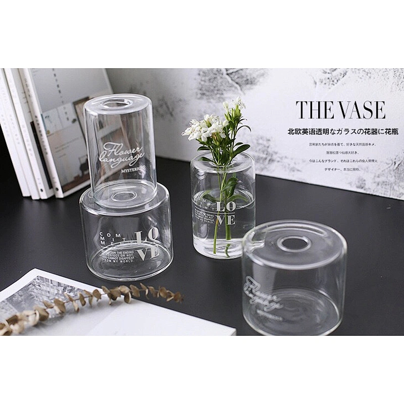 High Borosilicate Small Mouth Glass Vase/Creative Dry Flower Perfume Bottle /Flower Hydroponic Bottle