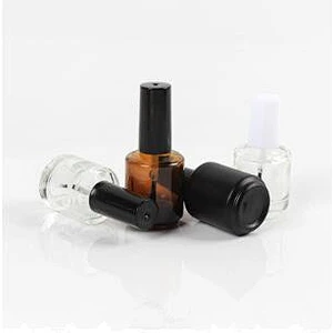 15ml Round Clear/Painted/Amber Nail Polish Glass Bottle With Brush