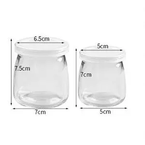 100ml/200ml Food Grade Wide Mouth Heat-resistant Transparent Jelly Mousse Glass Cup Pudding Cup With Plastic Lid
