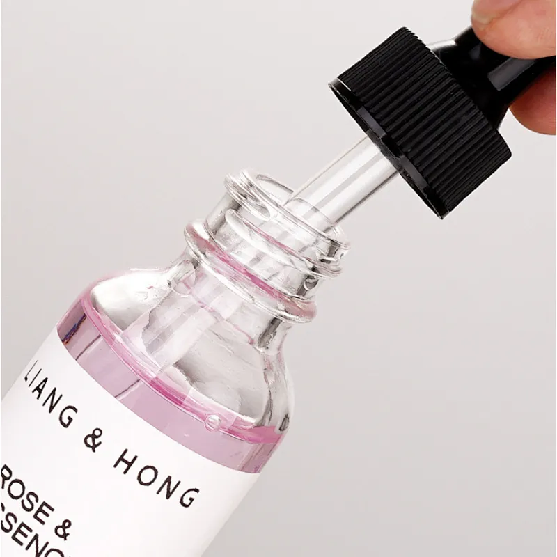 30ml essential oil bottle Transparent Boston Bottle glass dropper  bottle