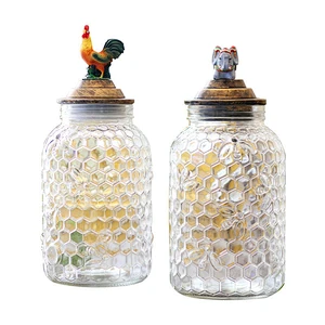 4L Wholesale Decorative Glass Hermetic Storage Food Jar With Copper Cover Gasket Lid