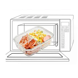 1020ml prep meal container borosilicate glass food storage container