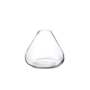 Customized Borosilicate Ornamental Cone Shaped Glass Vase for Home Decoration