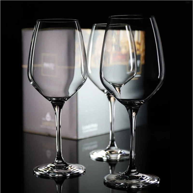13 oz Customized Logo Printing Promotional Long Stem Wine Glass Set Goblet Red Wine Glass Made of Crystal Glass
