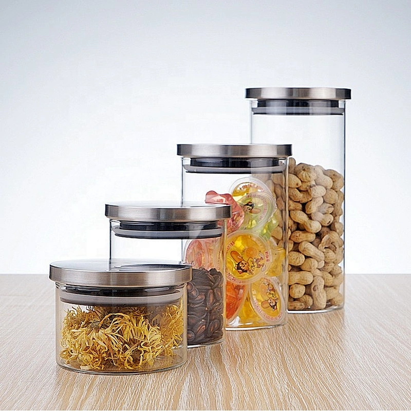Pyrex Borosilicate Food Storage Glass Canister with Stainless Steel Lid