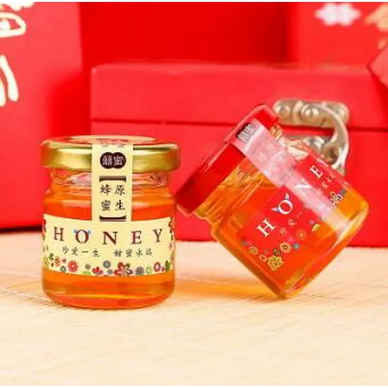 Mini 25ml/35ml/50ml/75ml/100ml Transparent Round Glass Jam Jar With Silver/Golden Metal Closure
