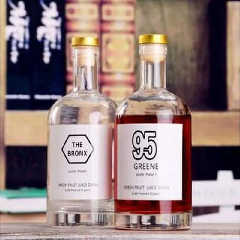 Wholesale High End 375ml/500ml/750ml Liquor Bottle Vodka Glass Bottle Red Wine Glass Bottle Whisky Glass Bottle With Cork