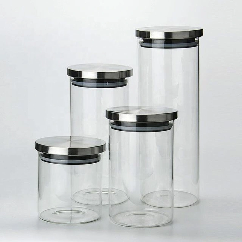 Pyrex Borosilicate Food Storage Glass Jar with Stainless Steel Lid