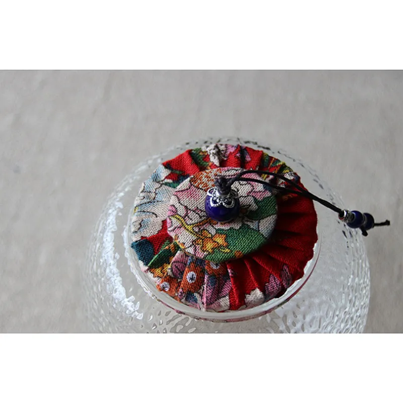 Big size Tea Healthy borosilicate Glass Storage Jar With colorful Lid