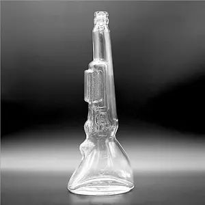 Wholesale 500ml 18oz  Pistol Gun Shaped Glass vodka Tequila Brandy Liquor Spirits bottle for sale