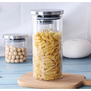 Pyrex Borosilicate Glass Storage Jar With  Lid