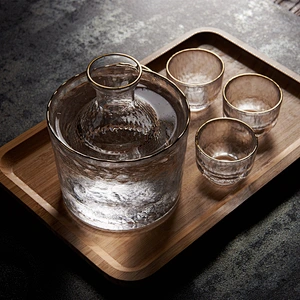 270ml Household Clear Liqueur Sake Tea Glass Pot Set