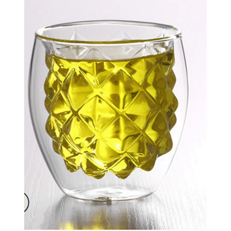 100ml -250ml Creative Design  double glass cup for iced fruit juice cocktail drinking for bar home