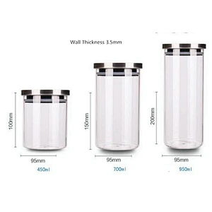 Pyrex Borosilicate Glass Storage Jar With  Lid