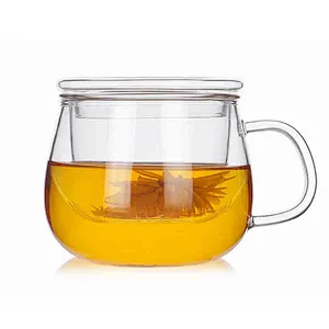 Wholesaler Office 300ml Borosilicate Glass Cup Sets for Flower Tea