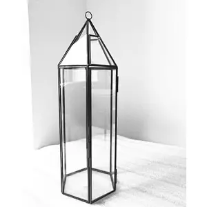 Geometric Design Glass and Copper Terrarium Succulent Air Plant Planter For Indoor & outdoor use