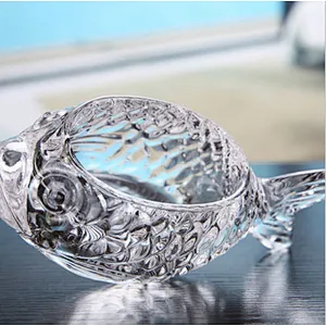 Fish shape modern art style glass vase for Home Deco