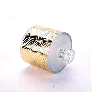 Round Luxury Reed Diffuser Bottle with Golden Electroplate
