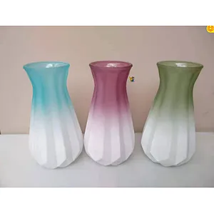 creative design chromatic glass vase for home garden decoration