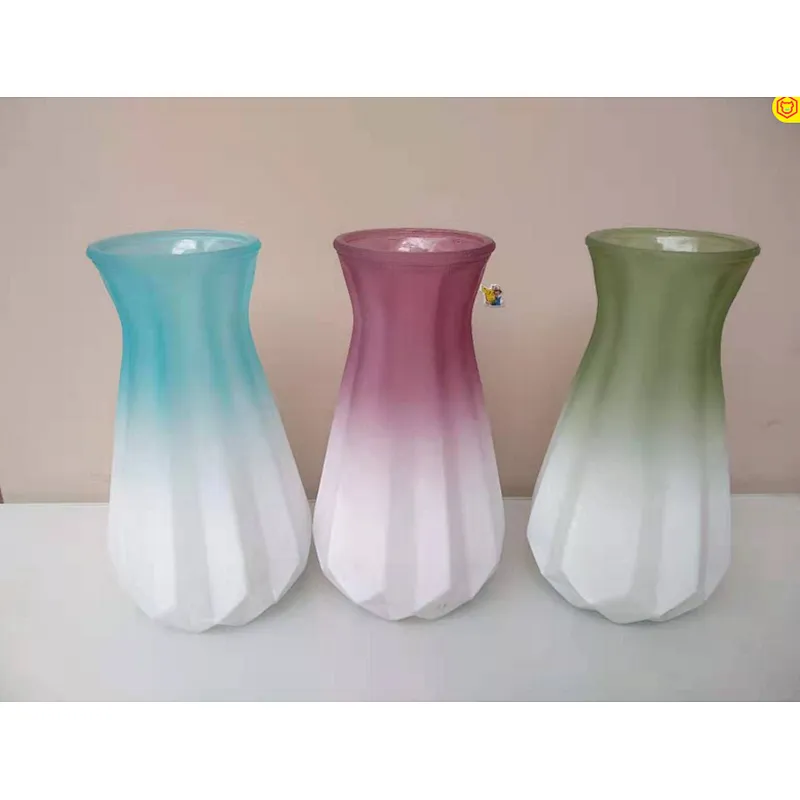 creative design chromatic glass vase for home garden decoration
