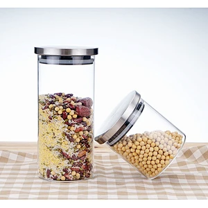 Pyrex Borosilicate Food Glass Jar Storage with Stainless Lid