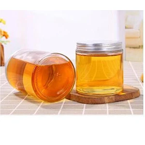 250ml 380ml 500ml 750ml Clear Hermetic Round Storage Glass Jar With Aluminium Screw Cap