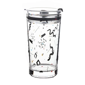 Hot & Cold Drinking Glass Reusable Coffee Cup Tumbler with lid