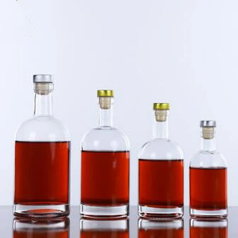 Wholesale High End 375ml/500ml/750ml Liquor Bottle Vodka Glass Bottle Red Wine Glass Bottle Whisky Glass Bottle With Cork