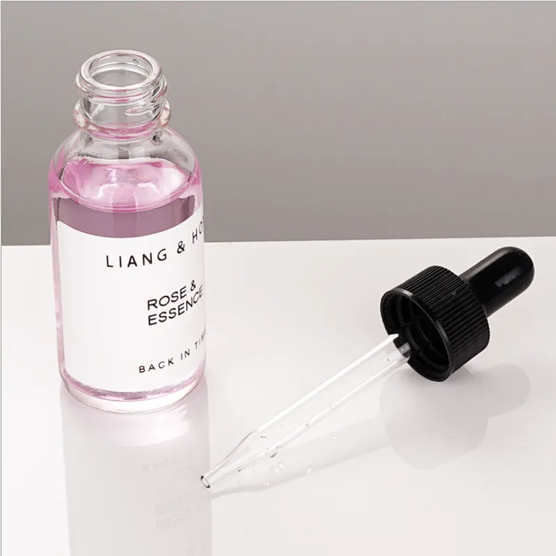 30ml essential oil bottle Transparent Boston Bottle glass dropper  bottle