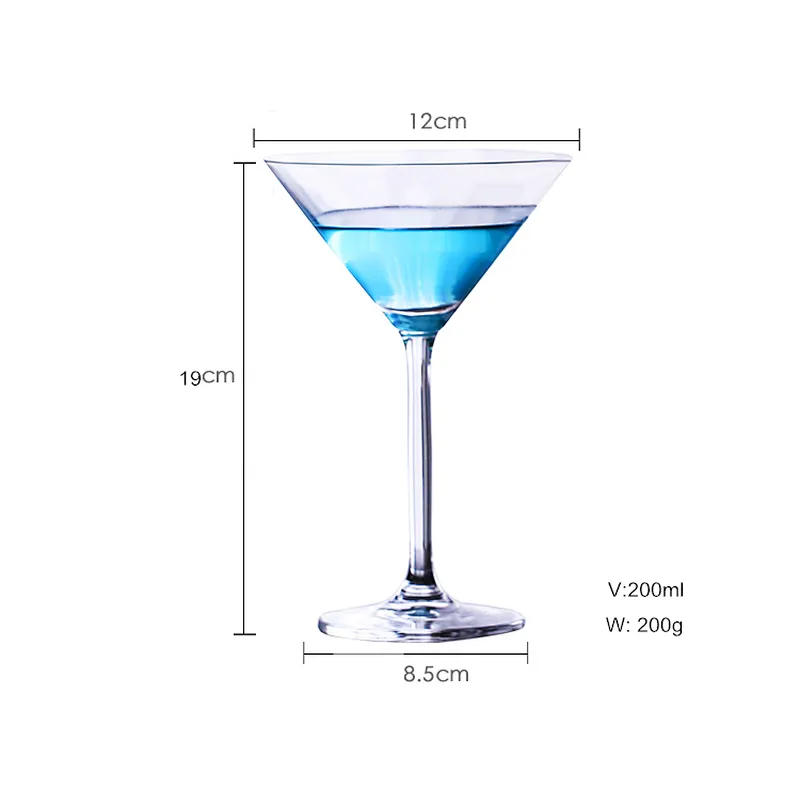 Eco Friendly Lead Free Elegant  Red WIne  Martini Glass with Long Stem