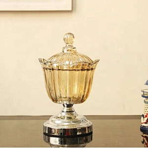 luxurious Europea-style glass storage glass jar