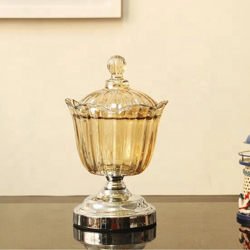 luxurious Europea-style glass storage glass jar