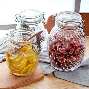 new design owl shape Glass Storage Jar With clip lid