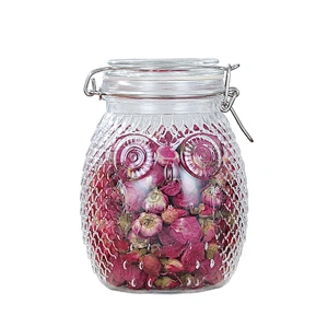 new design owl shape Glass Storage Jar With clip lid