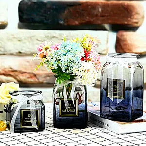Decorated Crystal Colorful Glass Flower Vase for Sale