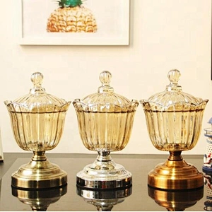 luxurious Europea-style glass storage glass jar