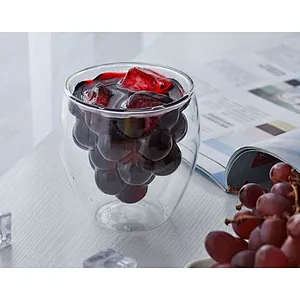 100ml -250ml Creative Design  double glass cup for iced fruit juice cocktail drinking for bar home