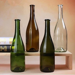 750ml Frosted Clear Amber Dark Green Glass Burgundy Champagne Bottle With Wooden Cork