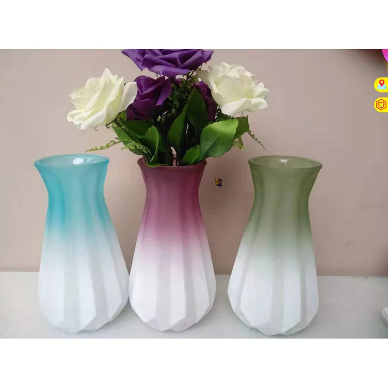 creative design chromatic glass vase for home garden decoration