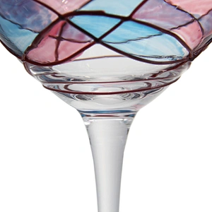 25oz Red Wine Glasses Set of 2 Hand Painted Designed