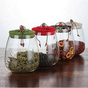 1L Sealed  transparent glass storage jar household moisture-proof tank