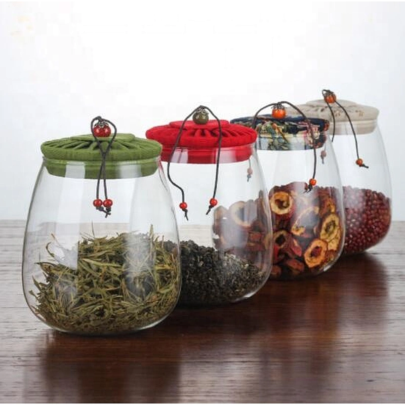1L Sealed  transparent glass storage jar household moisture-proof tank